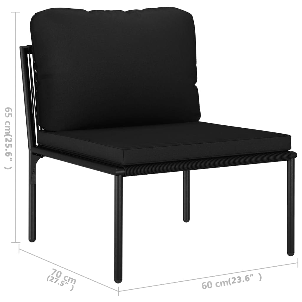 6-delige Loungeset met kussens PVC zwart