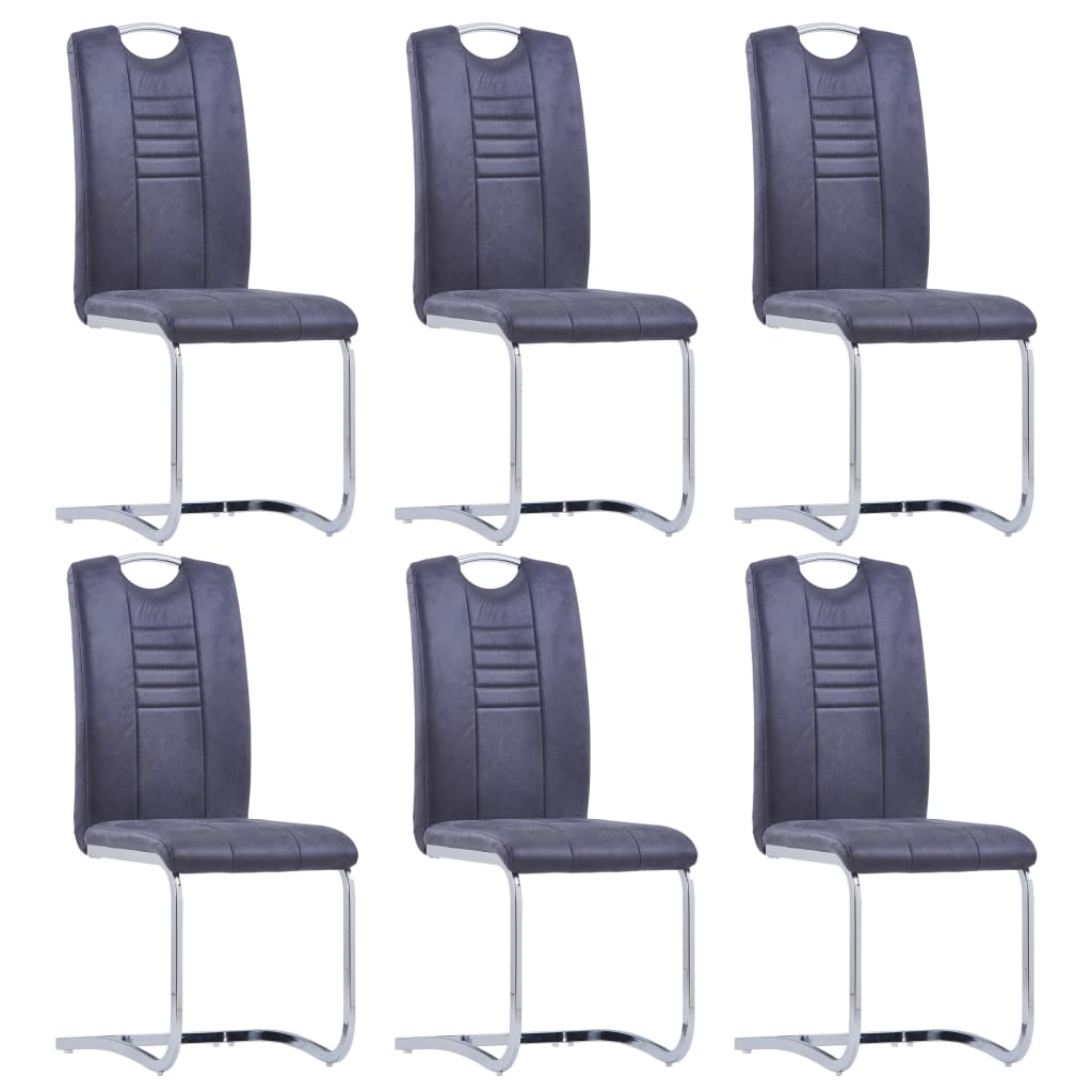 Chaises de salle à manger 4 pcs imitation suède gris