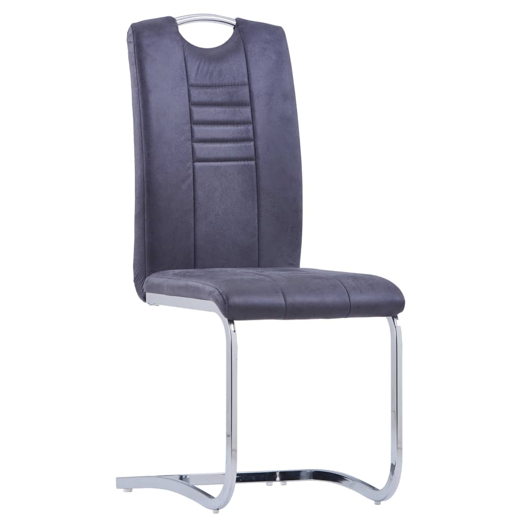 Chaises de salle à manger 4 pcs imitation suède gris