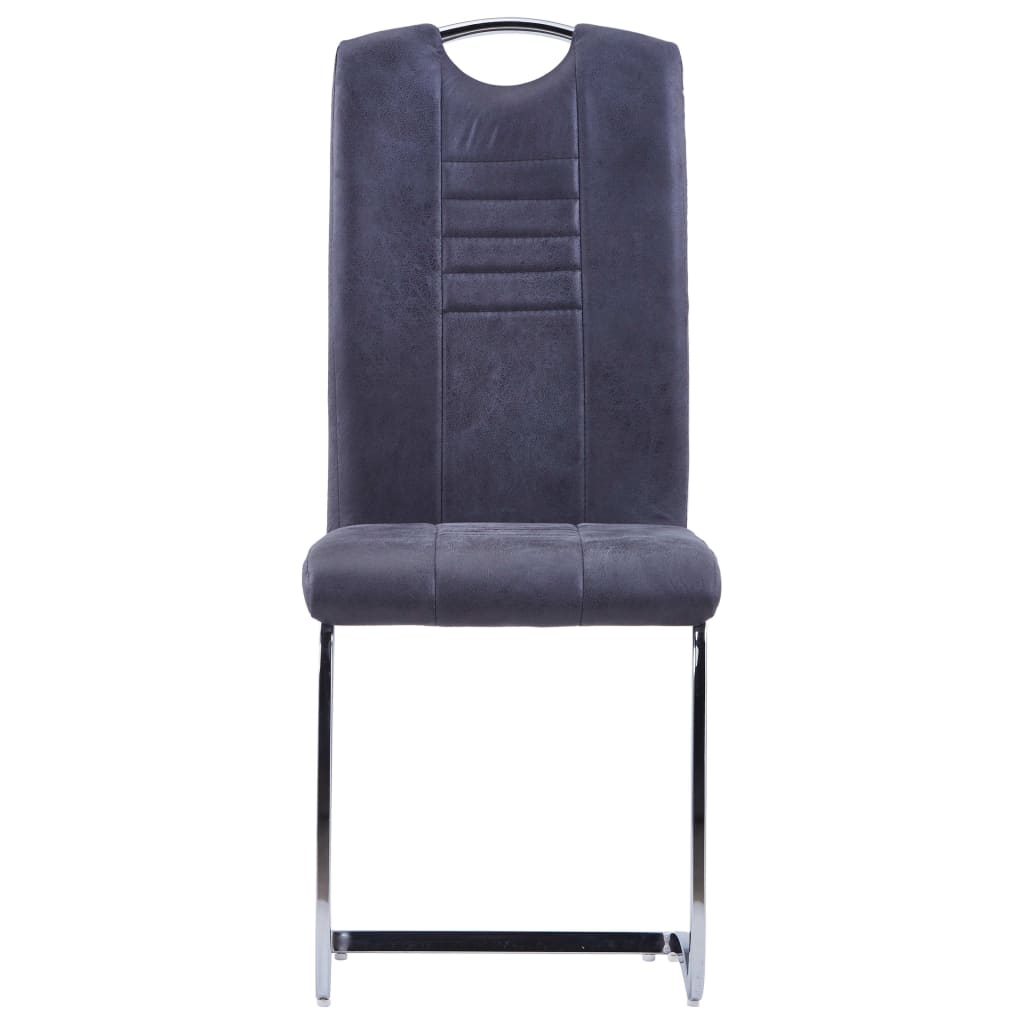 Chaises de salle à manger 4 pcs imitation suède gris