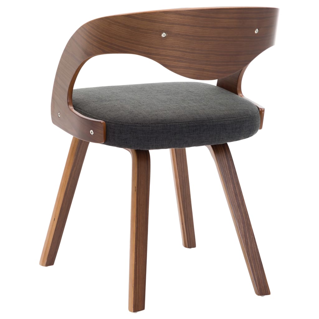 Eetkamerstoelen 2 st gebogen hout stof donkergrijs