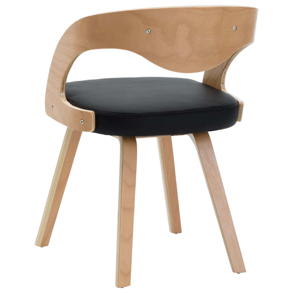 Eetkamerstoelen 2 st gebogen hout stof donkergrijs