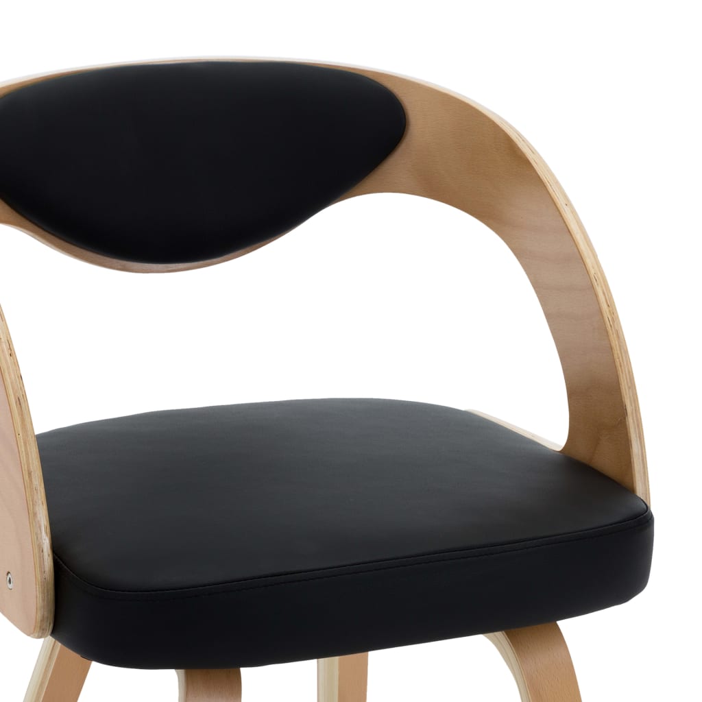 Eetkamerstoelen 2 st gebogen hout kunstleer crèmekleurig