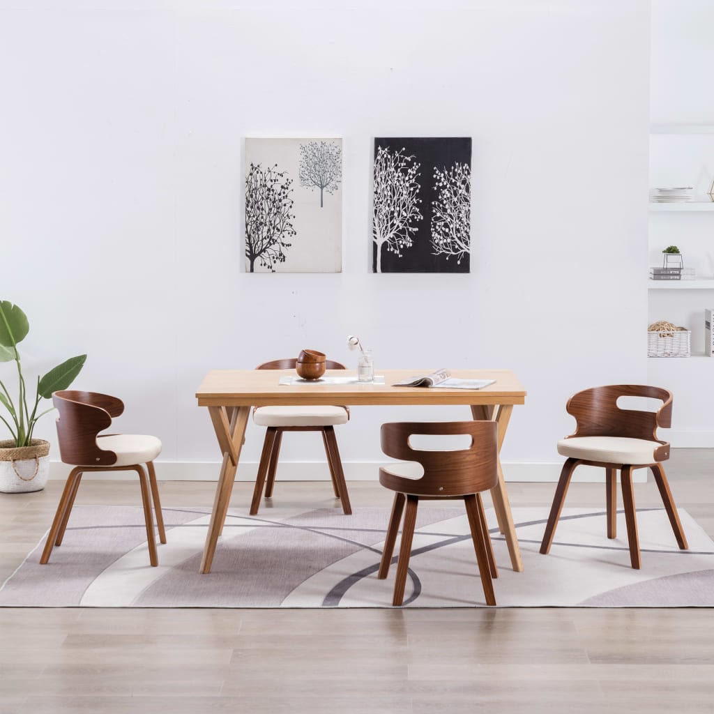 Eetkamerstoelen 2 st gebogen hout kunstleer