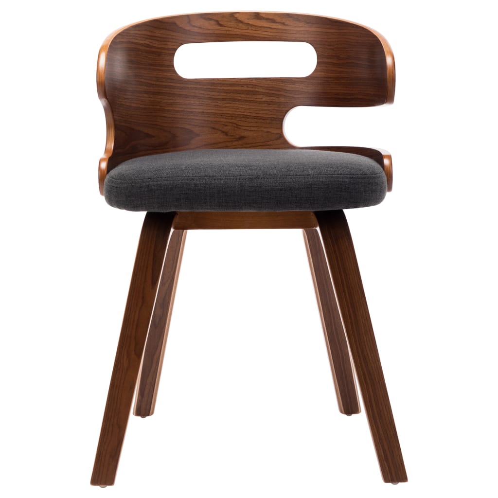 Eetkamerstoelen 2 st gebogen hout stof donkergrijs