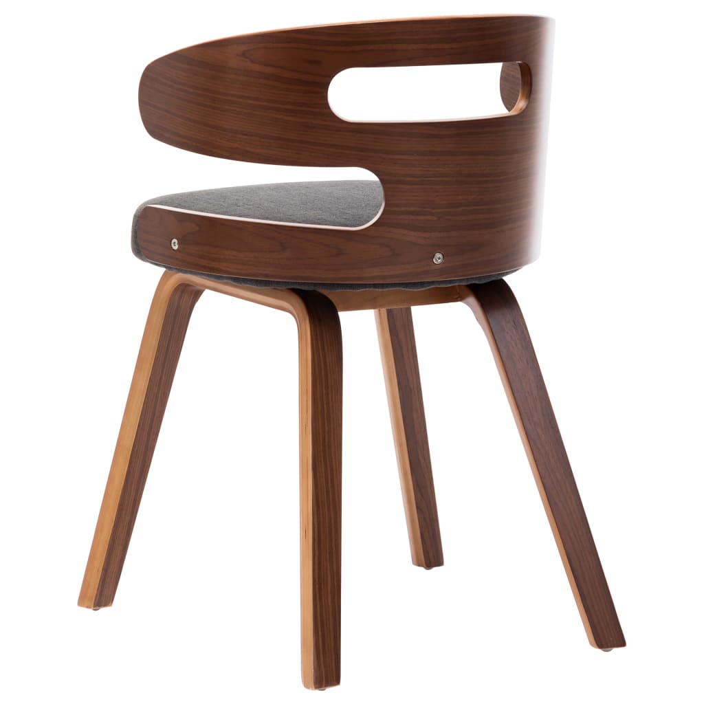 Eetkamerstoelen 2 st gebogen hout stof donkergrijs