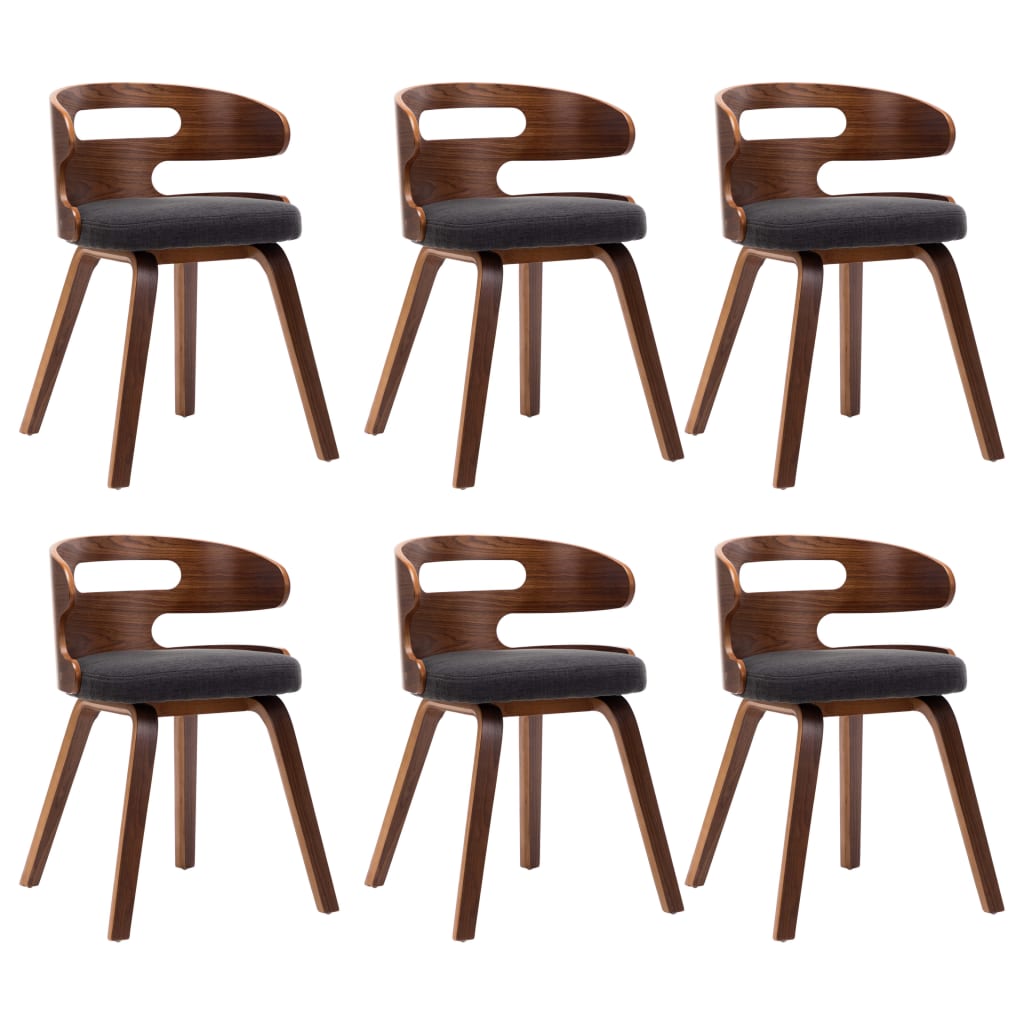 Chaises de salle à manger 6 pcs bois courbé simili cuir