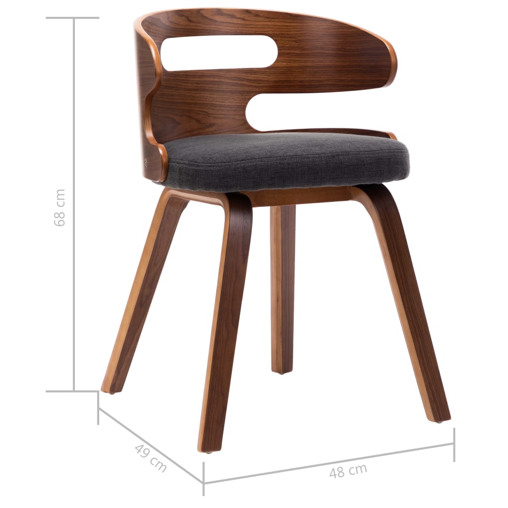 Eetkamerstoelen 2 st gebogen hout kunstleer crèmekleurig