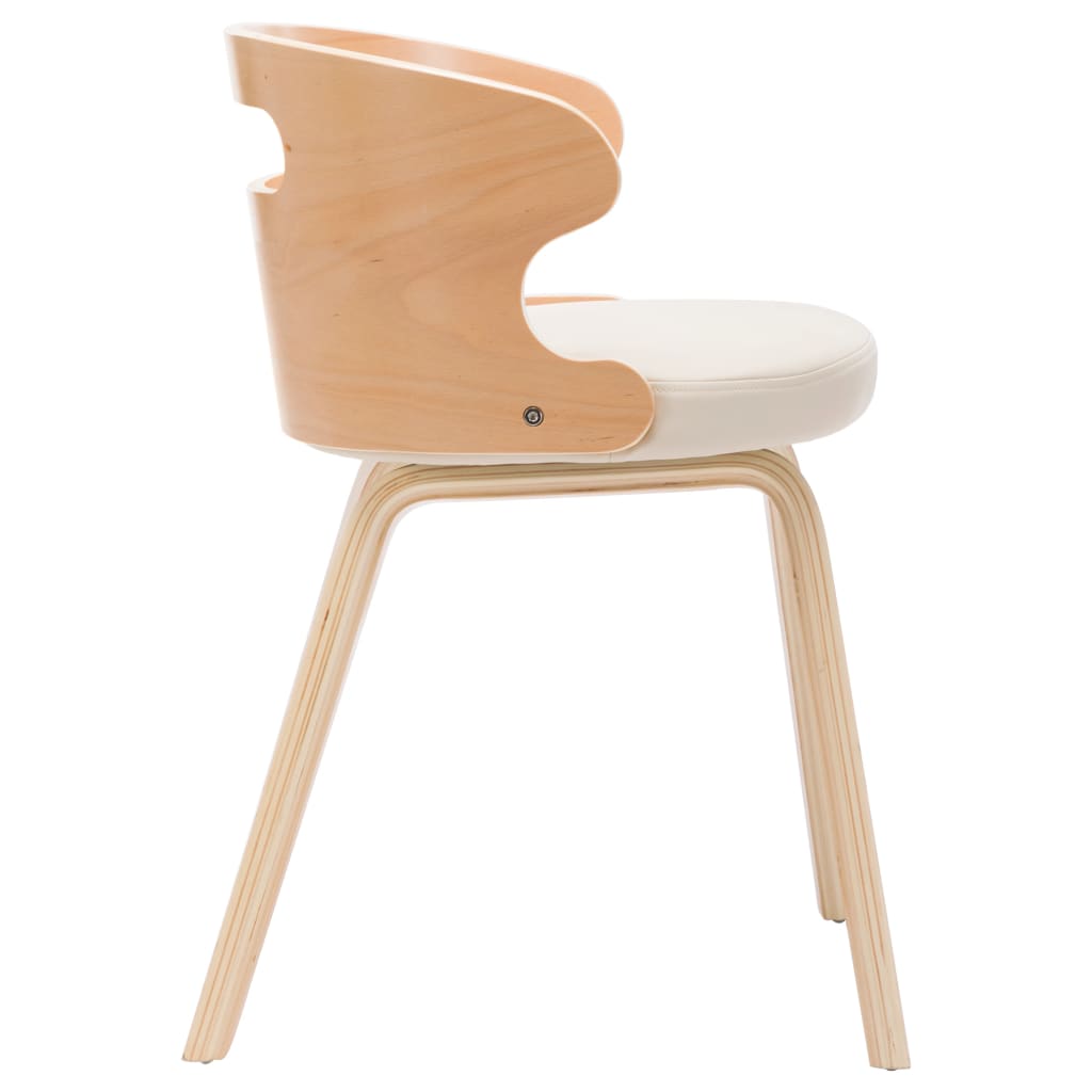 Eetkamerstoelen 2 st gebogen hout kunstleer