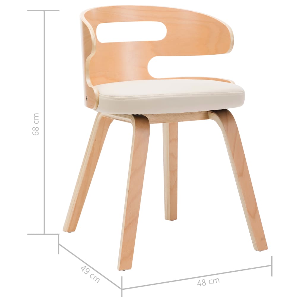 Eetkamerstoelen 2 st gebogen hout kunstleer