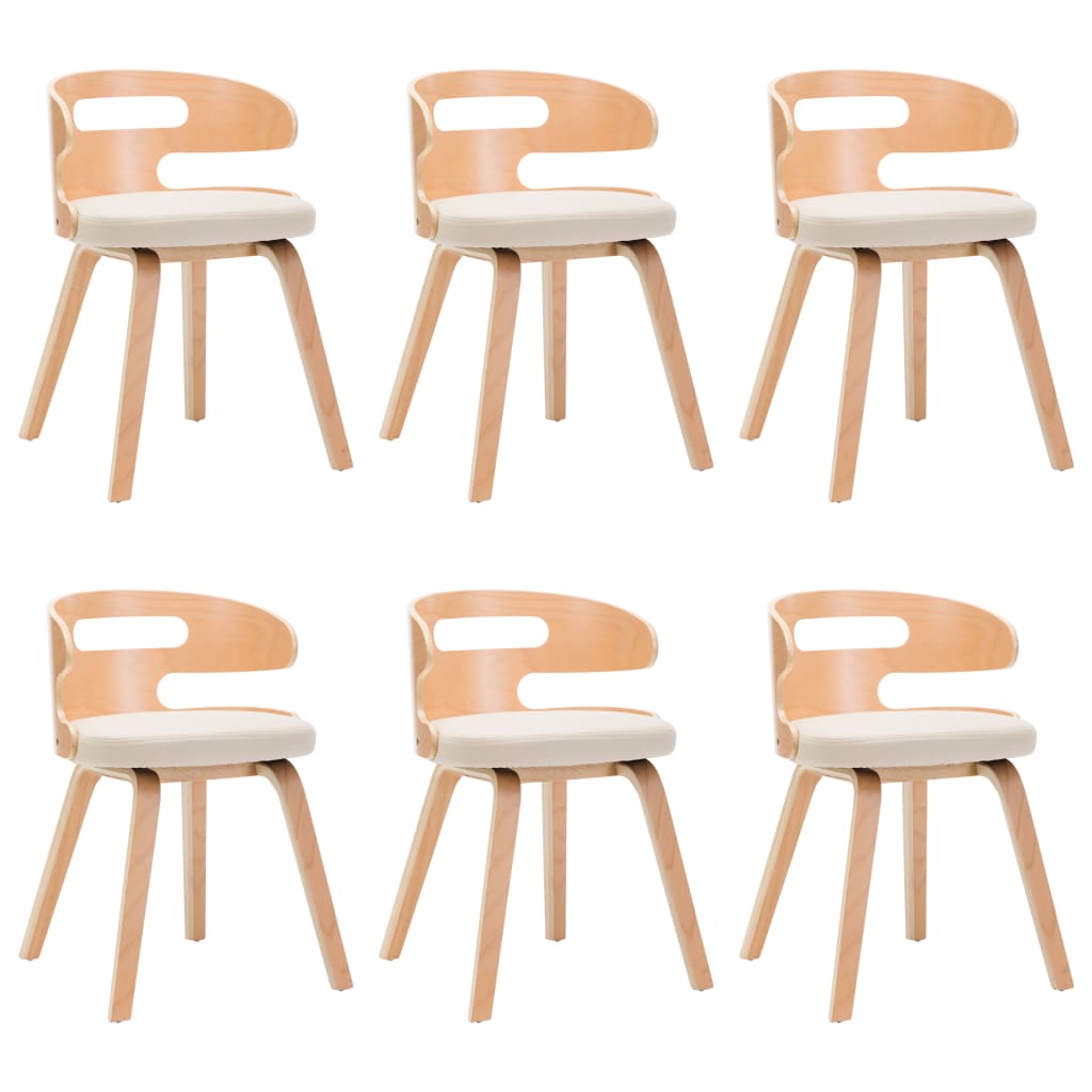 Chaises de salle à manger 6 pcs bois courbé simili cuir