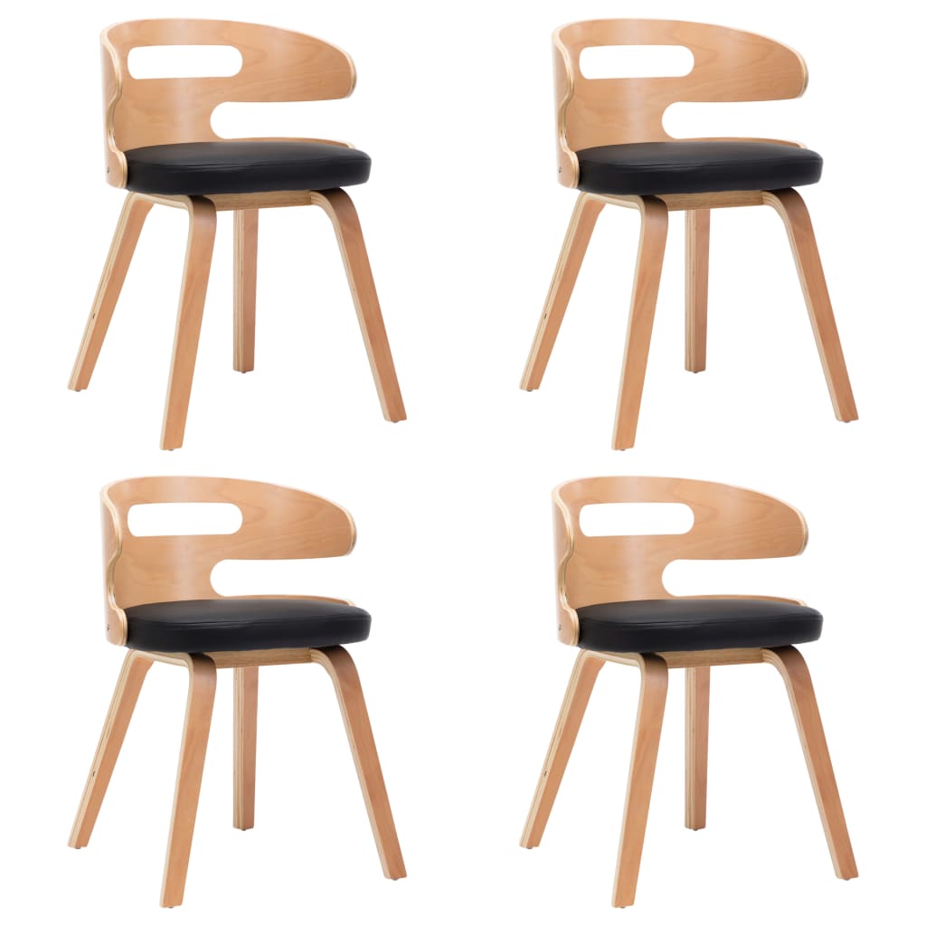 Eetkamerstoelen 2 st gebogen hout kunstleer