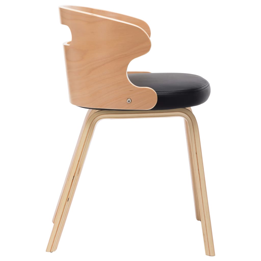 Eetkamerstoelen 2 st gebogen hout kunstleer