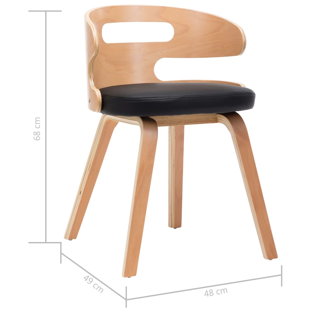 Eetkamerstoelen 2 st gebogen hout kunstleer