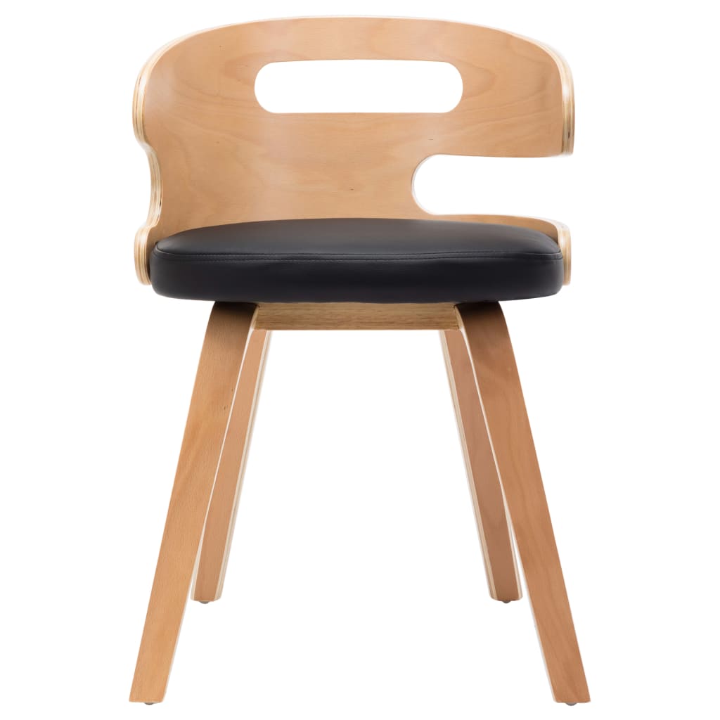 Eetkamerstoelen 2 st gebogen hout kunstleer