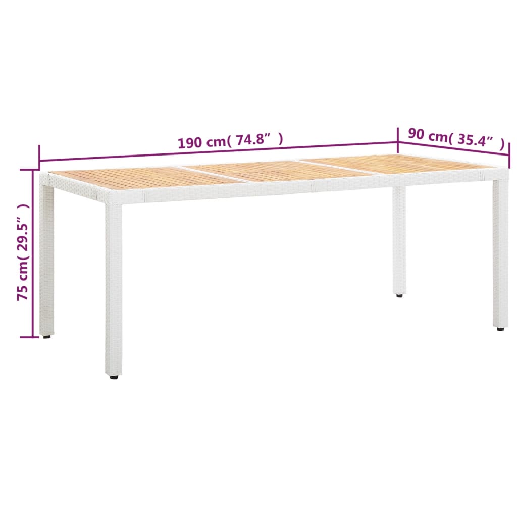 5-delige Tuinset poly rattan wit