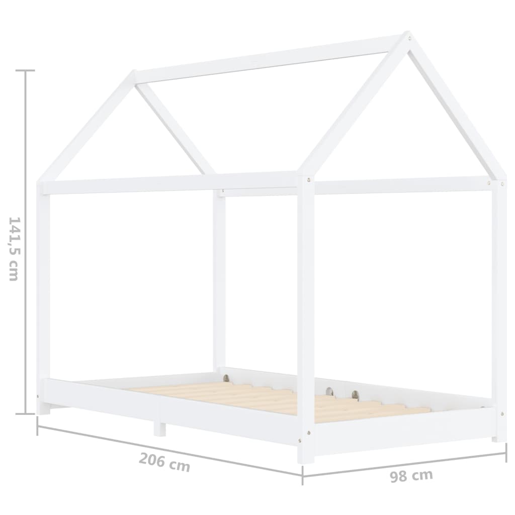 Kinderbedframe massief grenenhout 70x140 cm