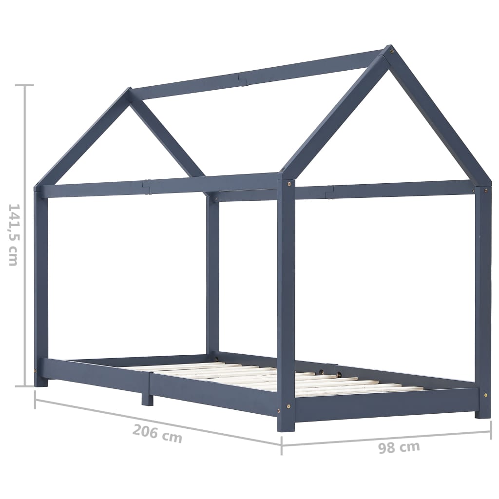 Kinderbedframe massief grenenhout 70x140 cm