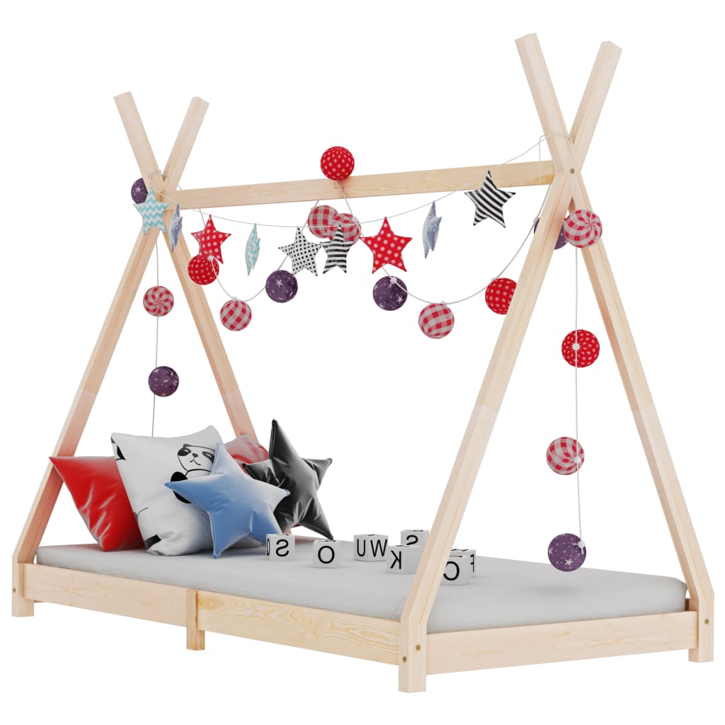 Kinderbedframe massief grenenhout 80x160 cm