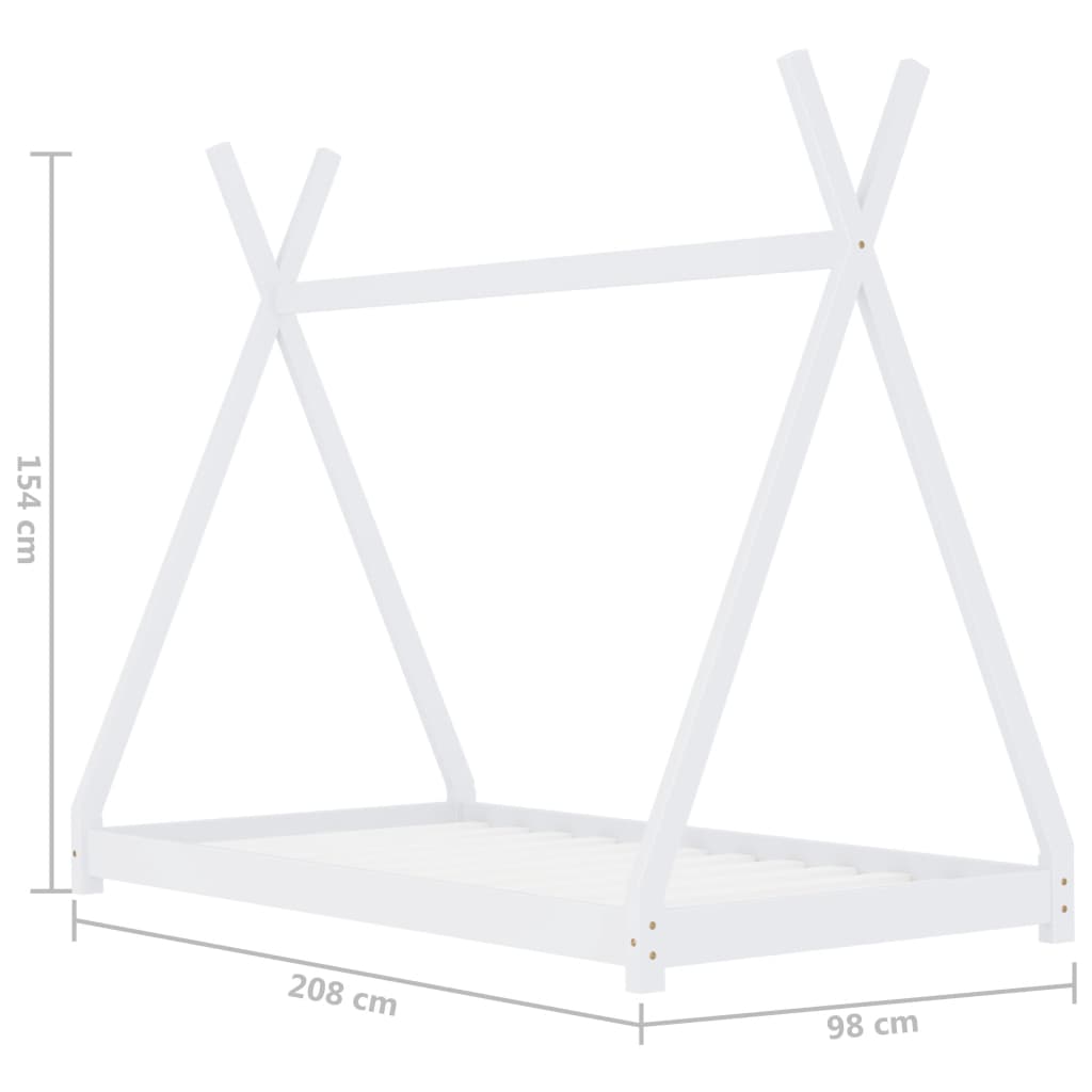 Kinderbedframe massief grenenhout 90x200 cm