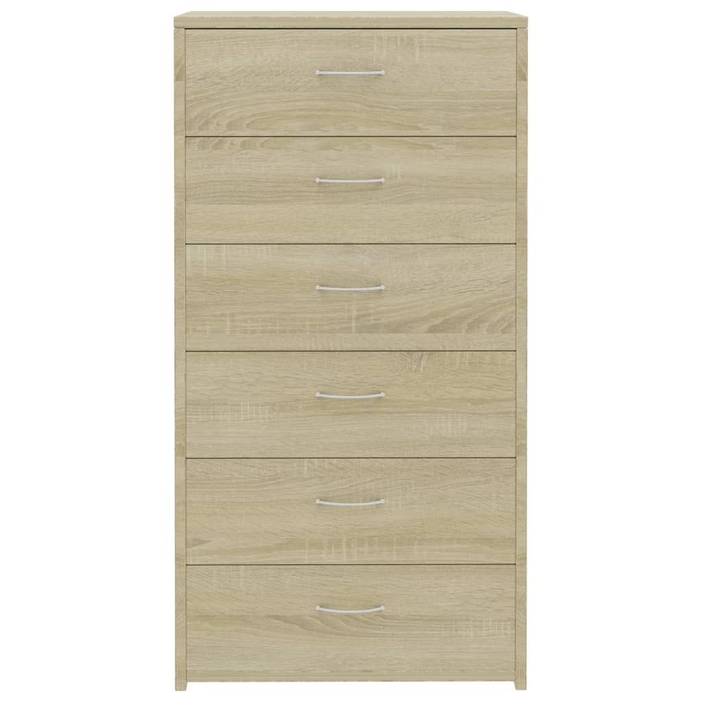 Dressoir met 6 lades 50x34x96 cm bewerkt hout