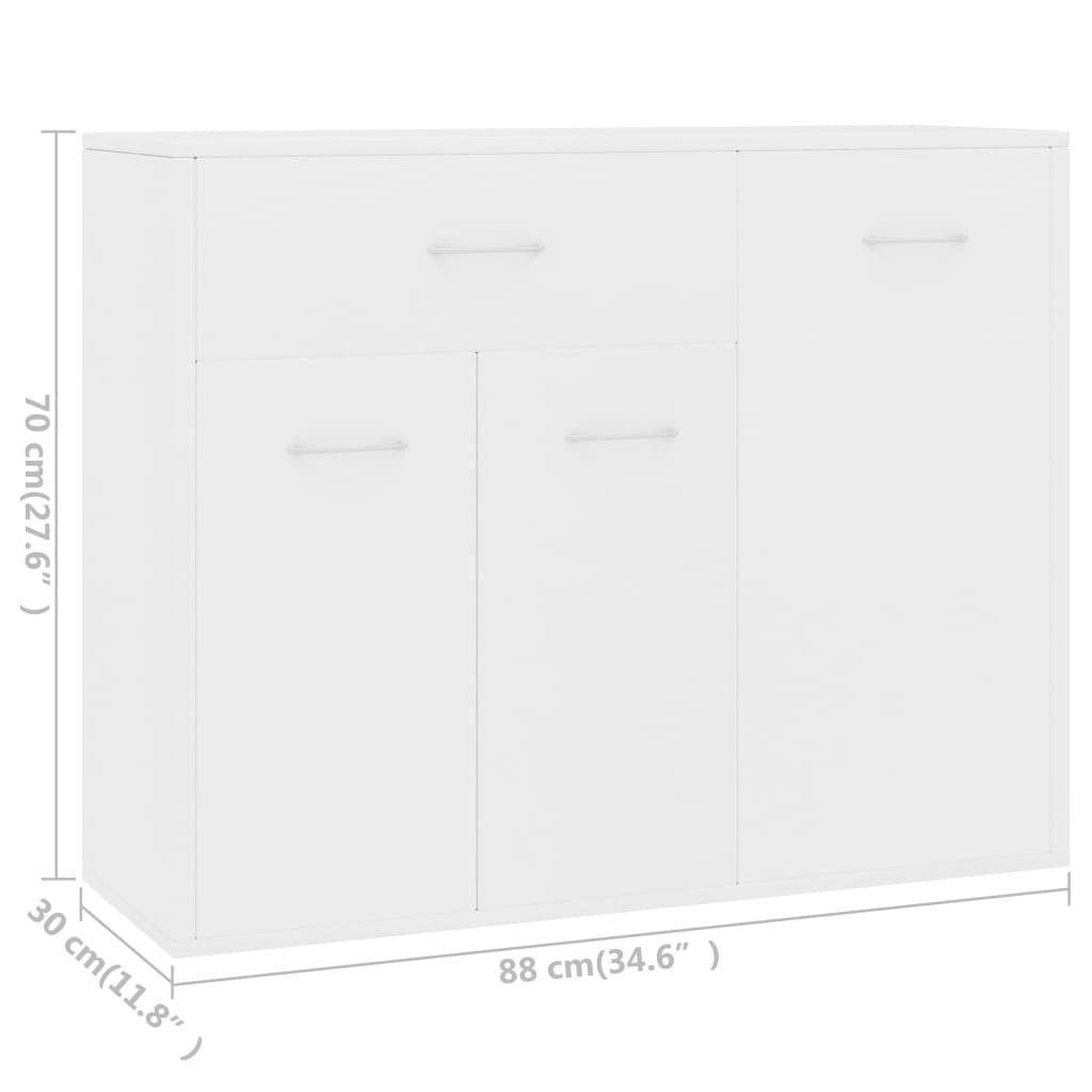 Dressoir 88x30x70 cm bewerkt hout eikenkleurig