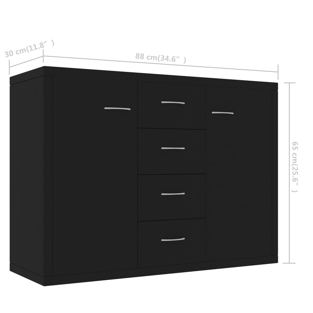 Dressoir 88x30x65 cm bewerkt hout