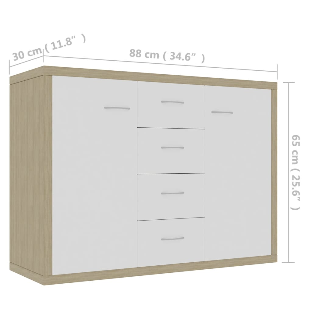 Buffet 88x30x65 cm en bois travaillé