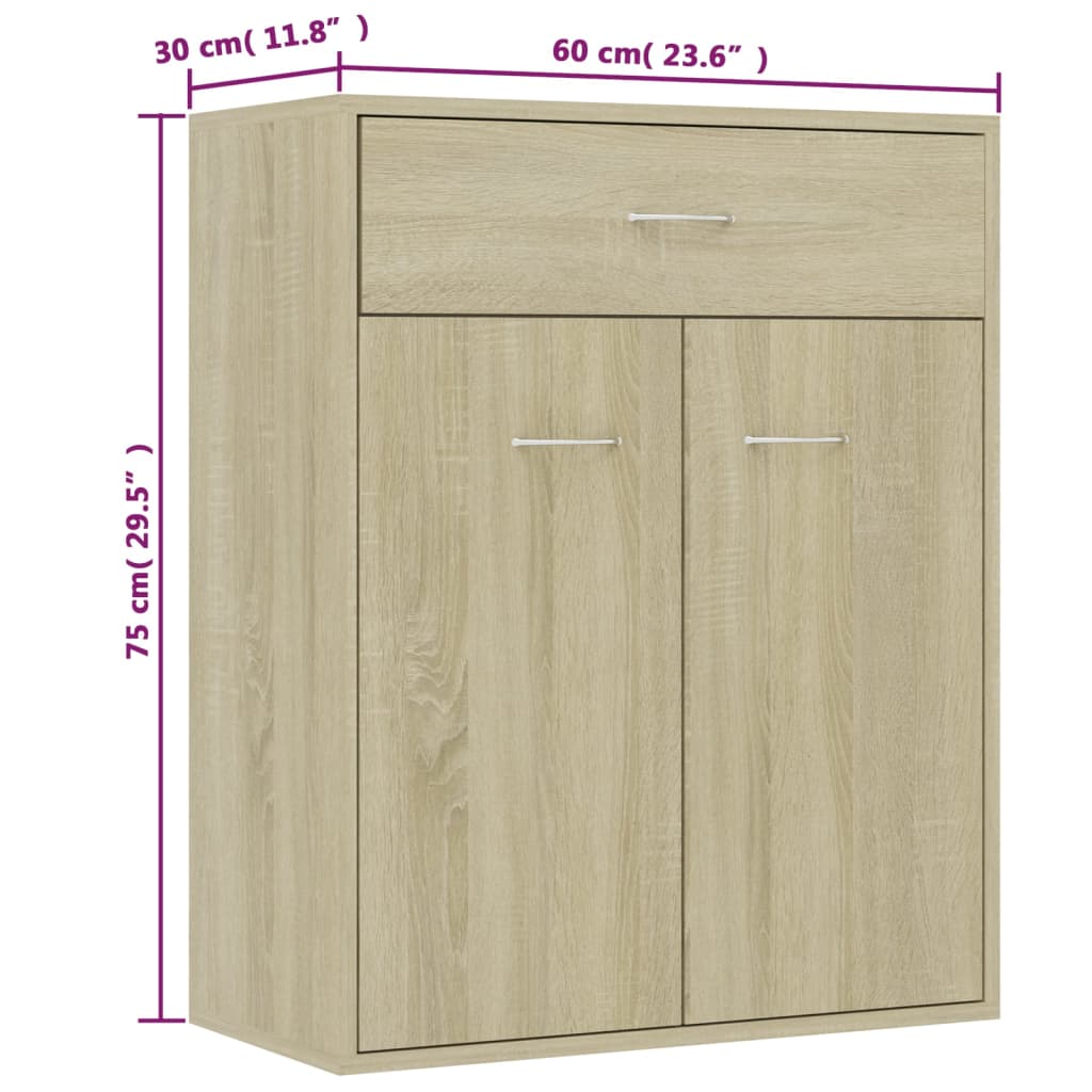 Dressoir 60x30x75 cm bewerkt hout