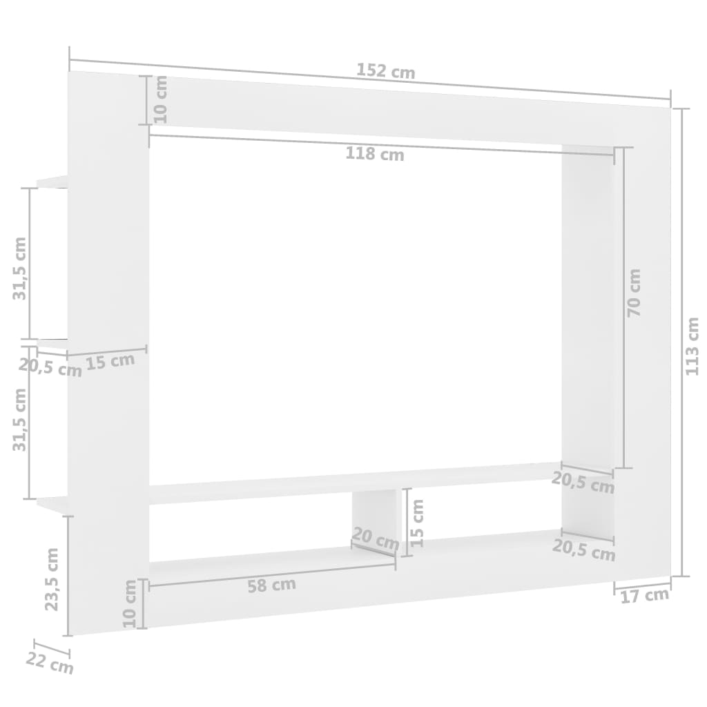 Tv-meubel 152x22x113 cm bewerkt hout eikenkleurig