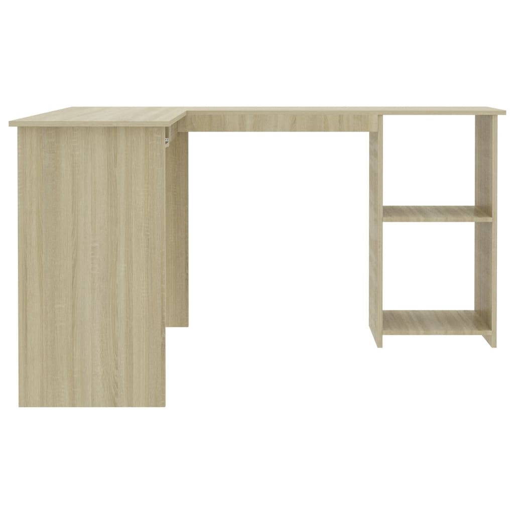 Hoekbureau L-vormig 120x140x75 cm bewerkt hout