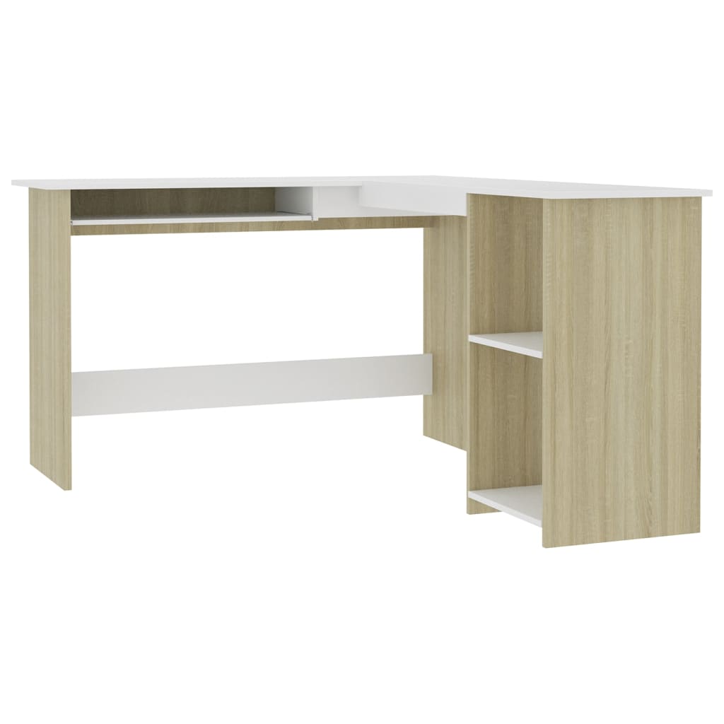 Hoekbureau L-vormig 120x140x75 cm bewerkt hout