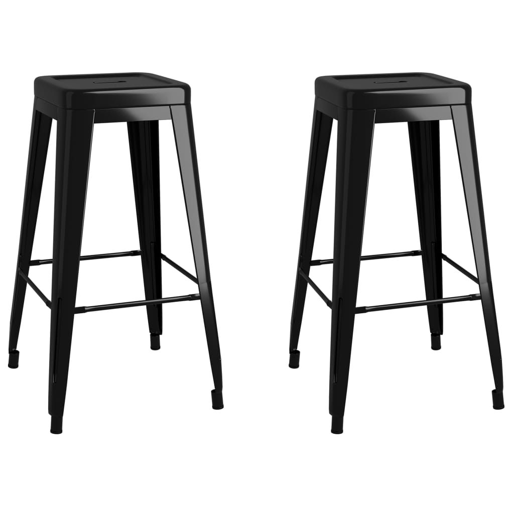 Tabourets de bar empilables 2 pcs en métal