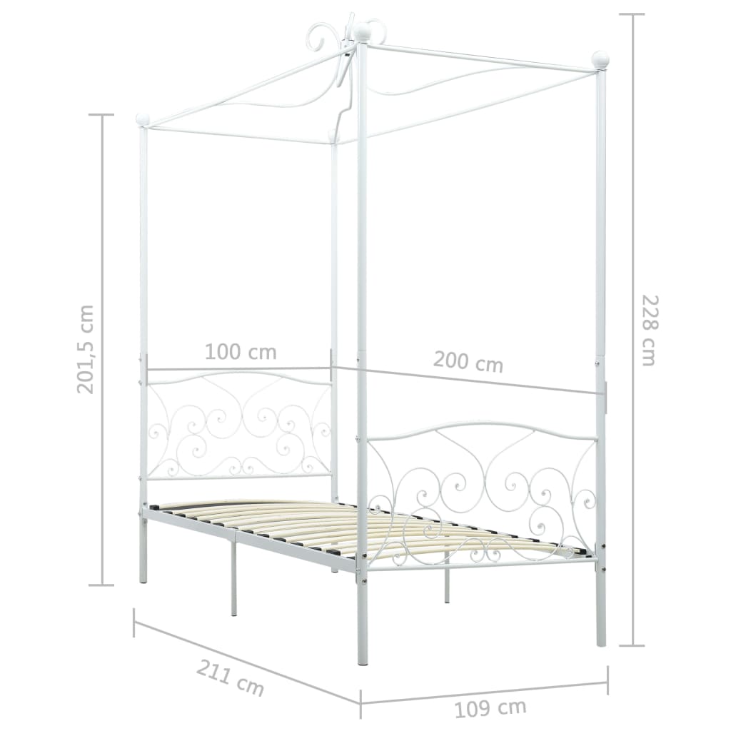 Hemelbedframe metaal 120x200 cm