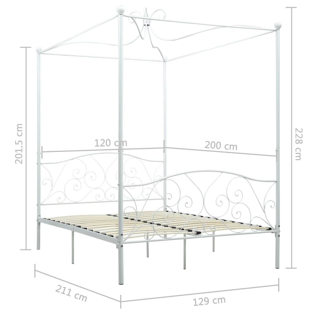 Hemelbedframe metaal 120x200 cm