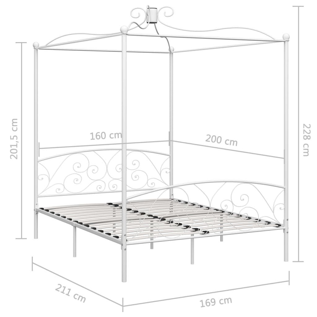 Hemelbedframe metaal 120x200 cm