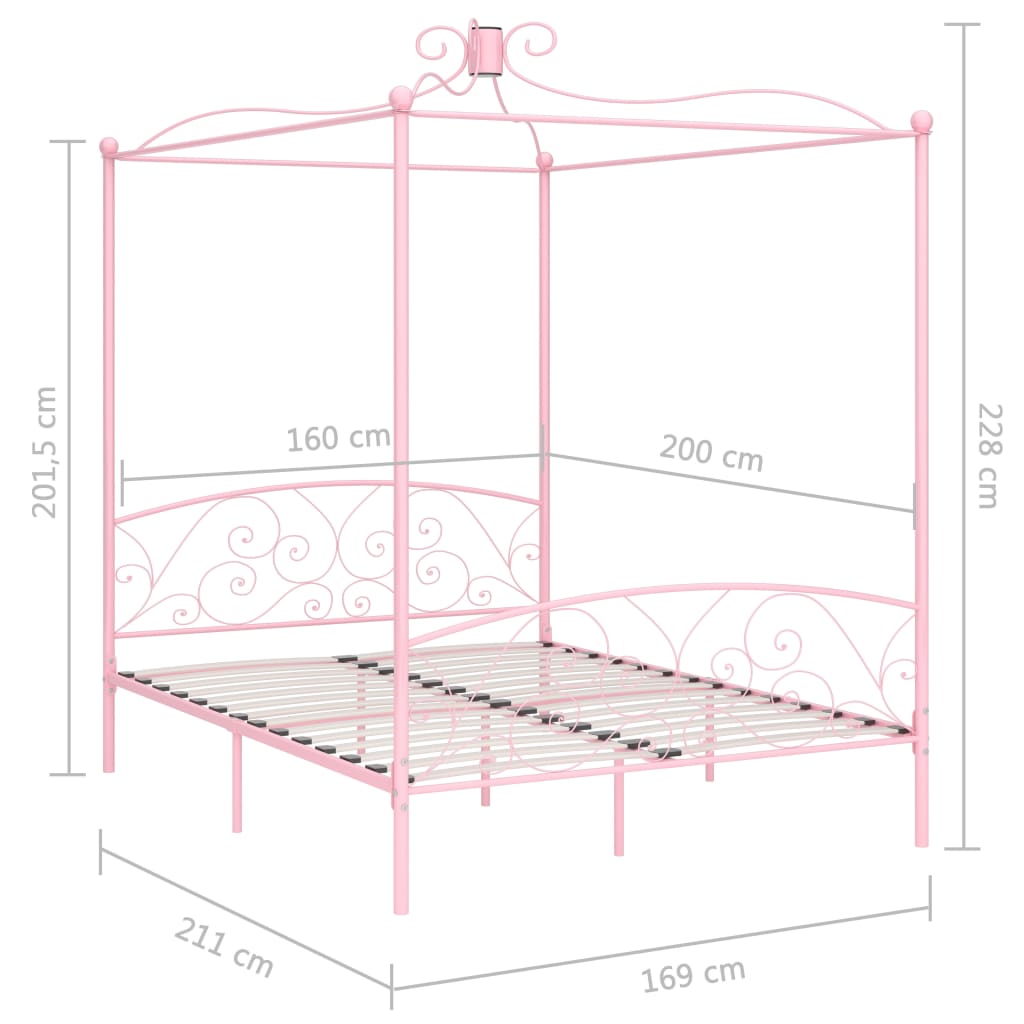 Hemelbedframe metaal 120x200 cm