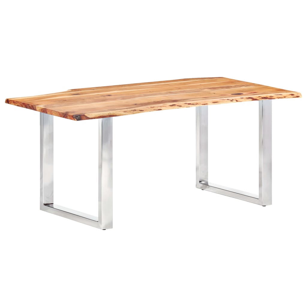 Table de salle à manger à bords naturels 3,8 cm 200 cm en bois d'acacia