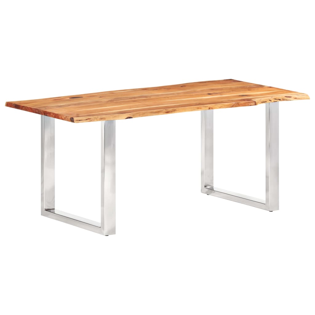 Eetkamertafel met natuurlijke randen 3,8 cm 200 cm acaciahout