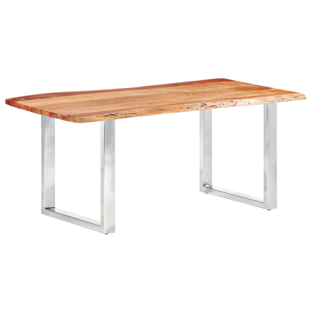 Table de salle à manger à bords naturels 3,8 cm 200 cm en bois d'acacia