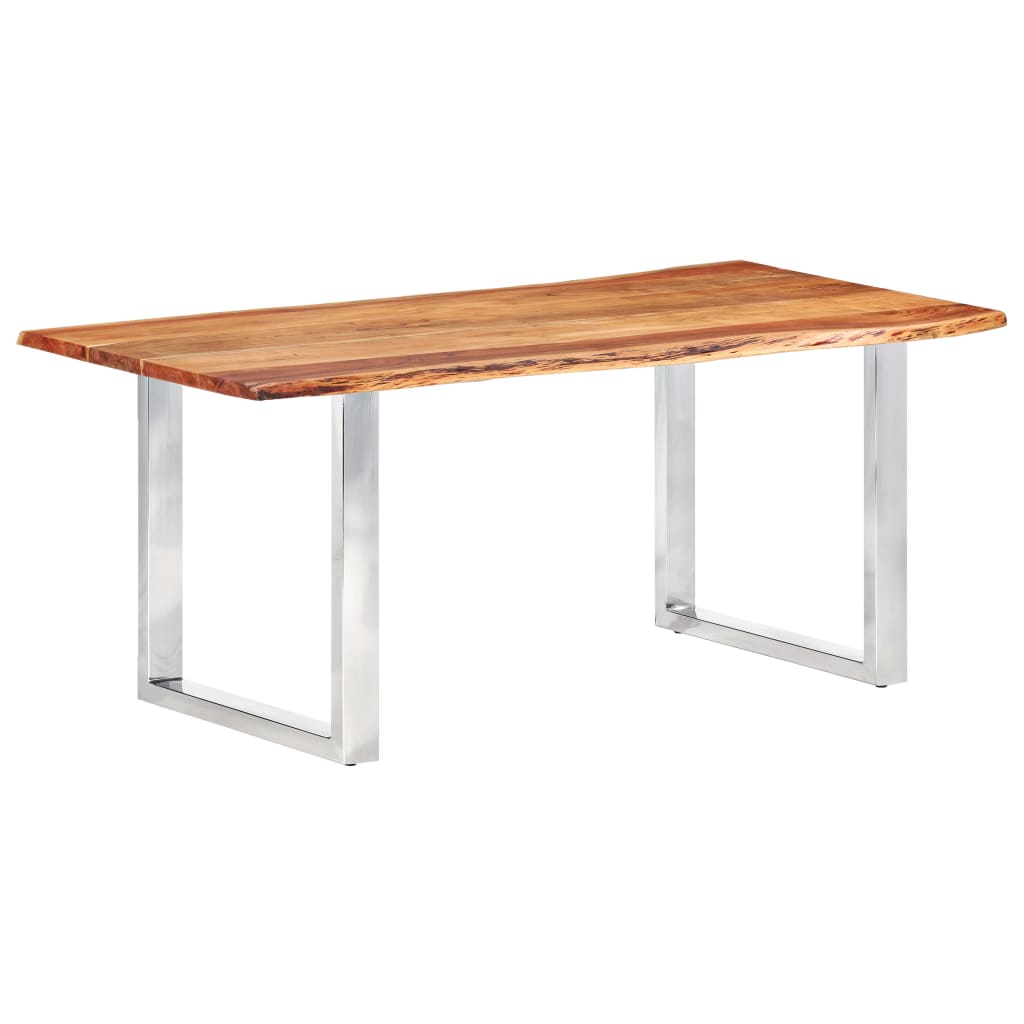 Table de salle à manger à bords naturels 3,8 cm 200 cm en bois d'acacia