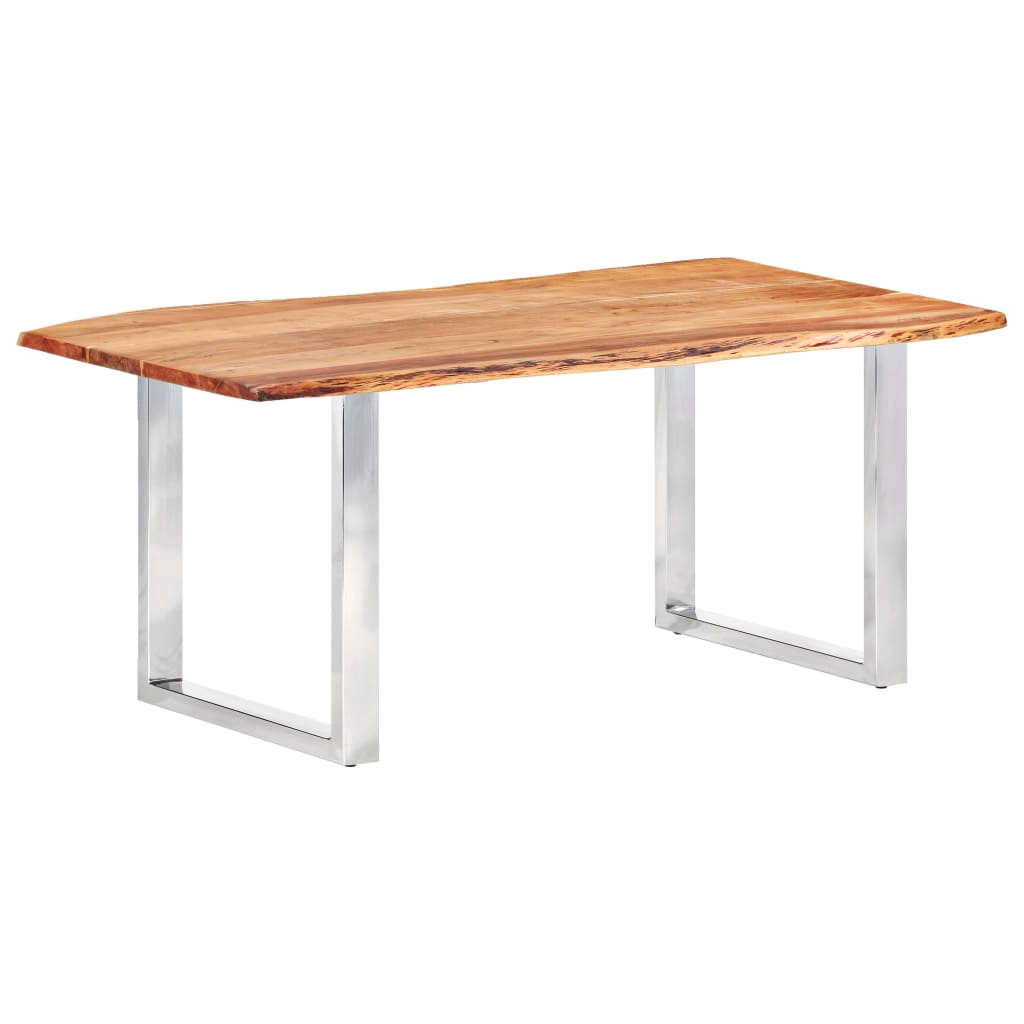 Table de salle à manger à bords naturels 3,8 cm 200 cm en bois d'acacia