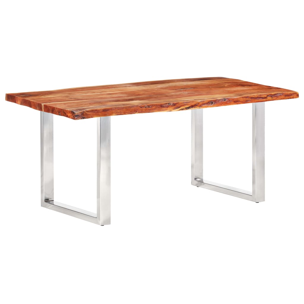 Table de salle à manger à bords naturels 3,8 cm 200 cm en bois d'acacia