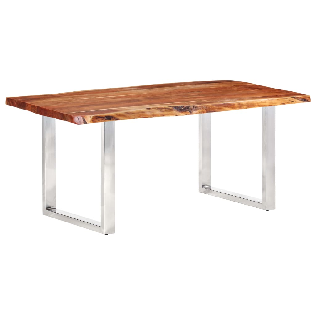 Eetkamertafel met natuurlijke randen 3,8 cm 200 cm acaciahout