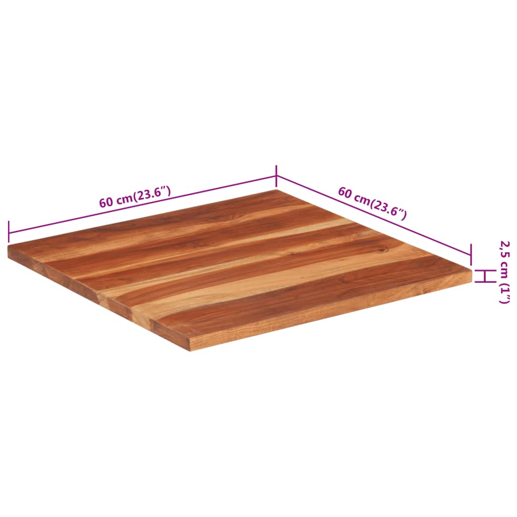 Tafelblad vierkant 25-27 mm 70x70 cm massief gerecycled hout