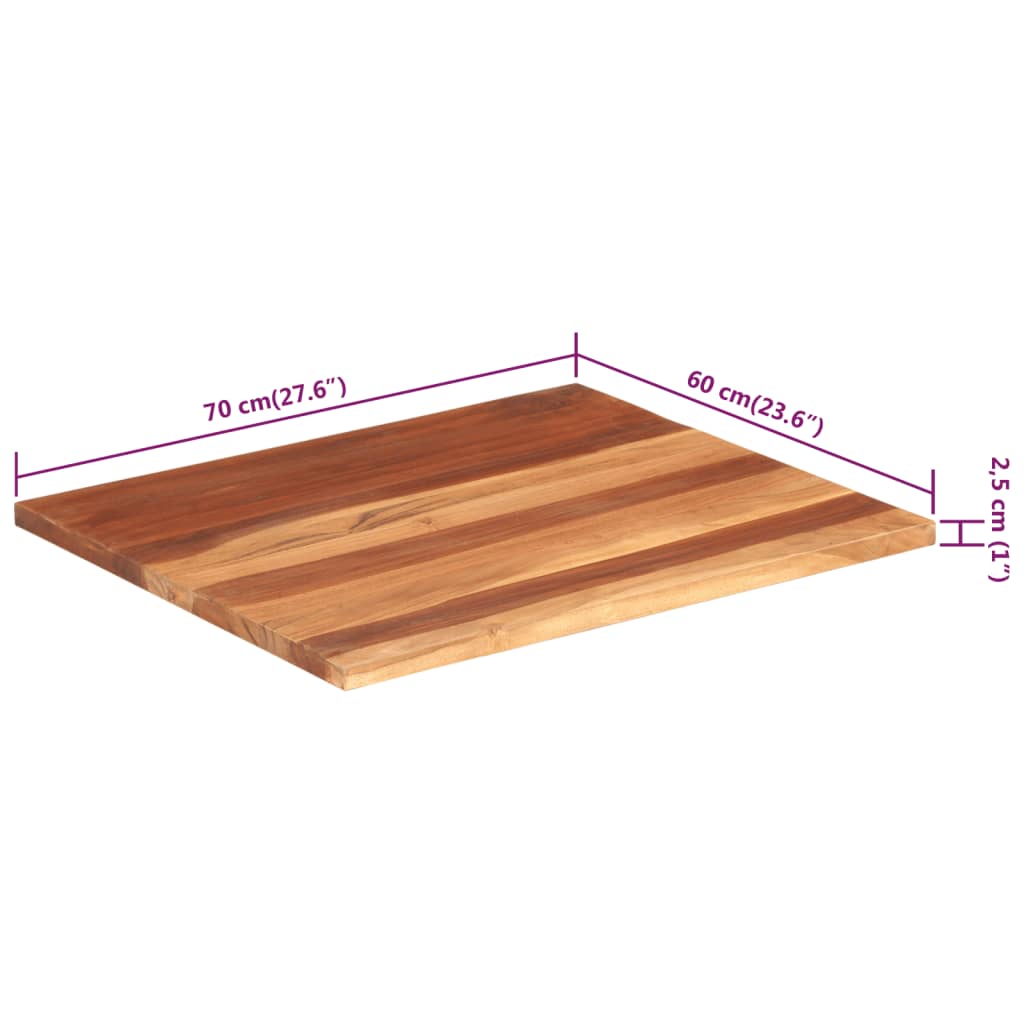 Tafelblad vierkant 25-27 mm 70x70 cm massief gerecycled hout