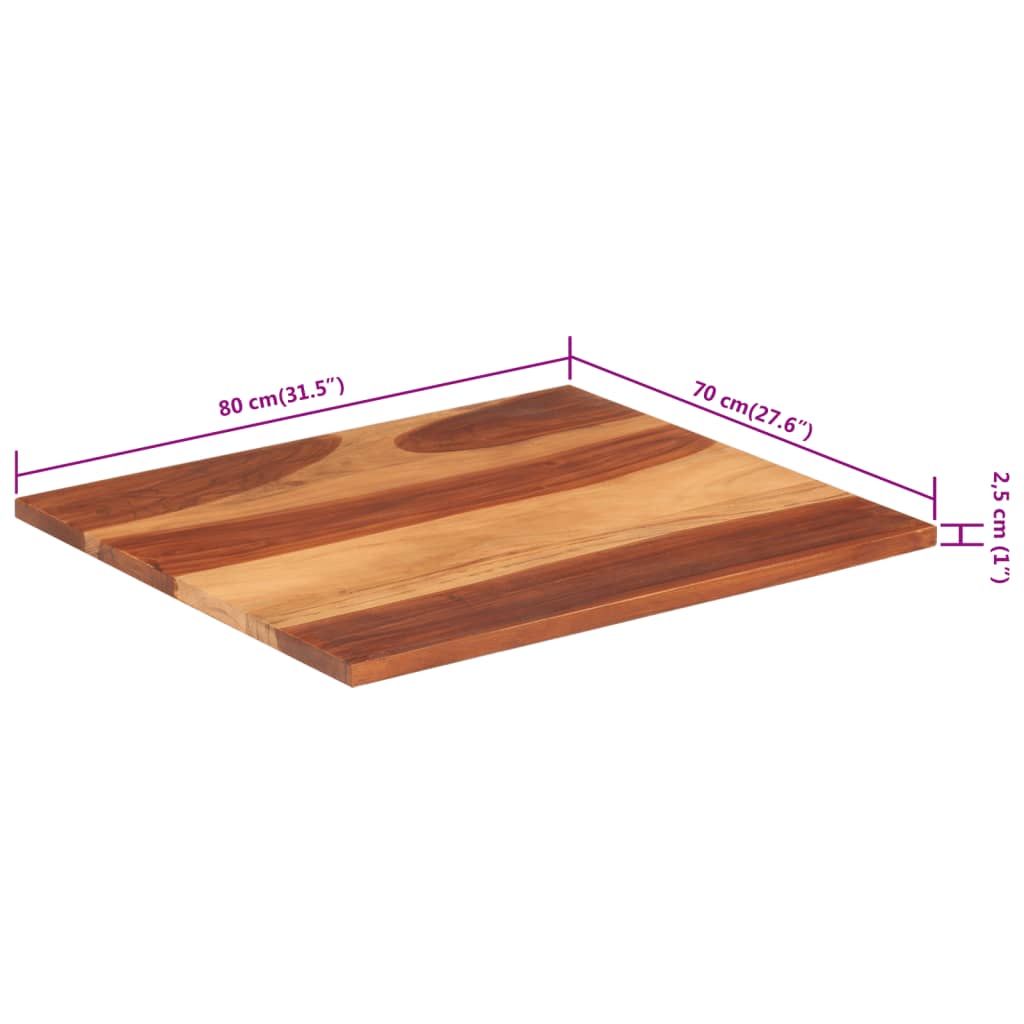 Tafelblad vierkant 25-27 mm 70x70 cm massief gerecycled hout