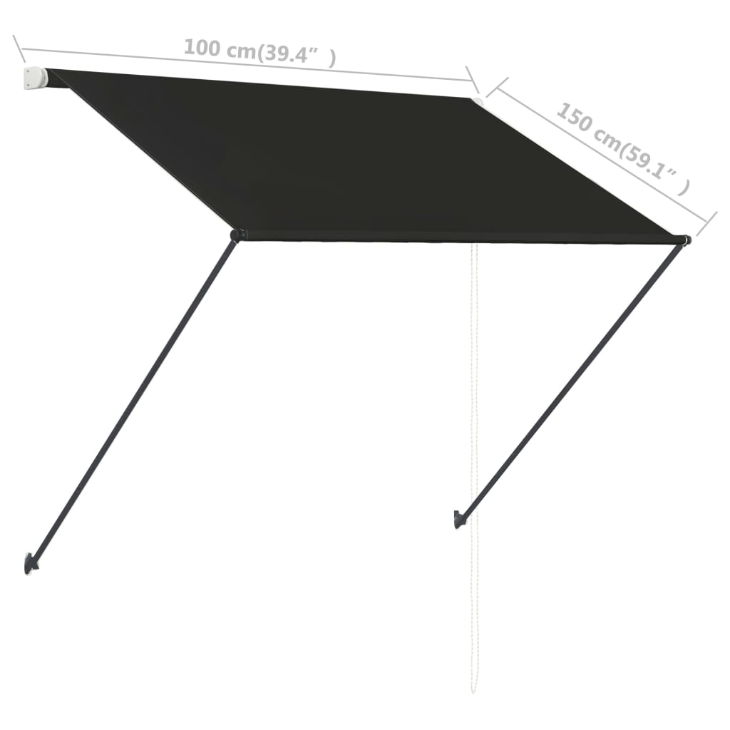 Luifel uittrekbaar met LED 350x150 cm