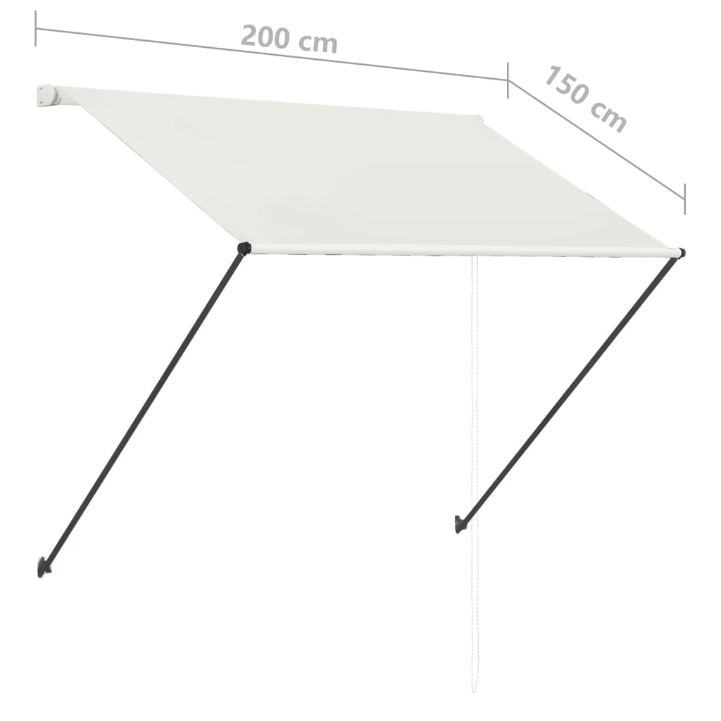 Luifel uittrekbaar met LED 350x150 cm