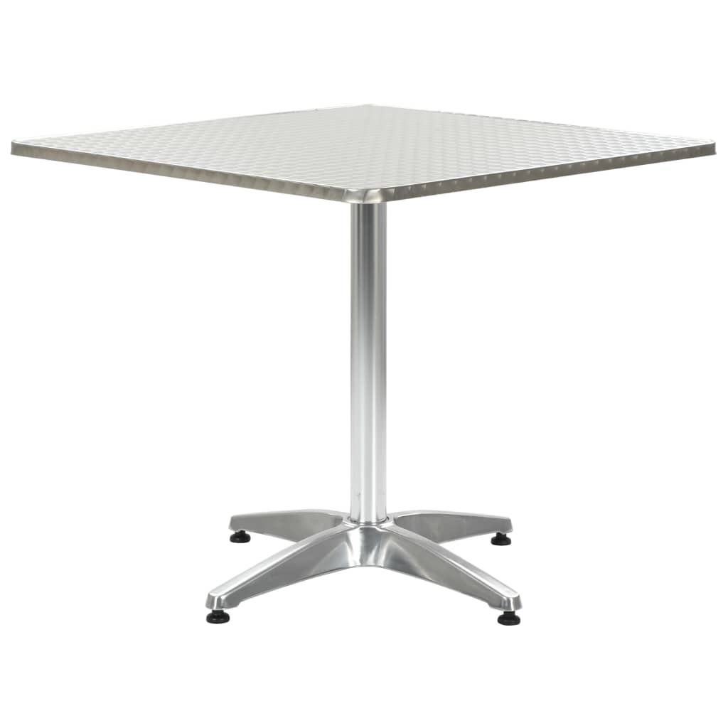 Tuintafel 80x80x70 cm aluminium zilverkleurig